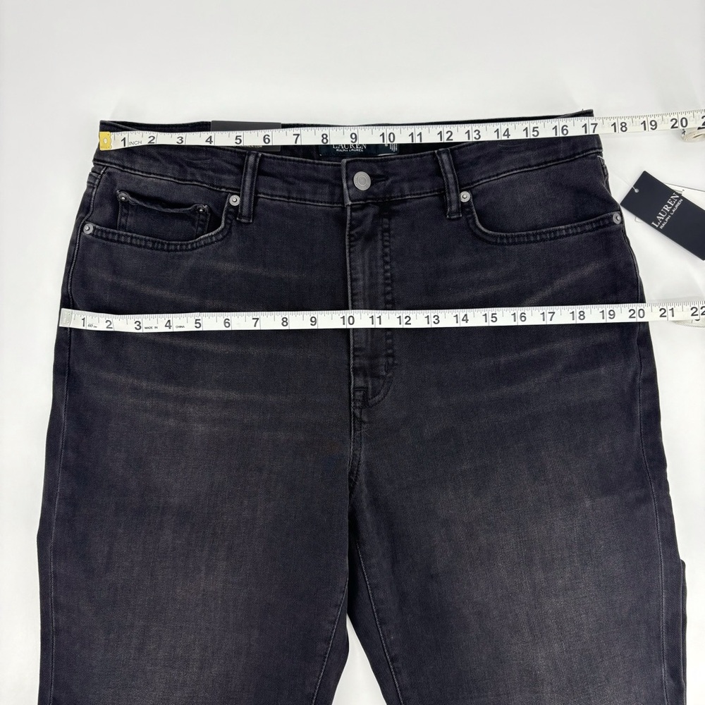 Lauren Ralph Lauren NWT Black High-Rise Skinny Ankle Super Stretch Jeans, 16 - Picture 8 of 16